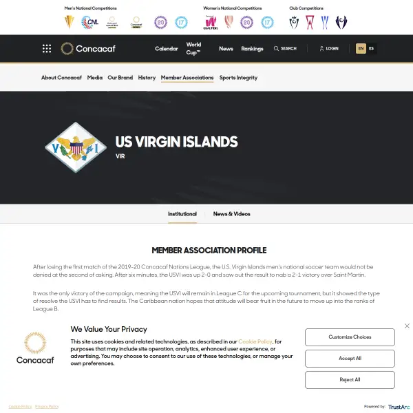 USVI on CONCACAF