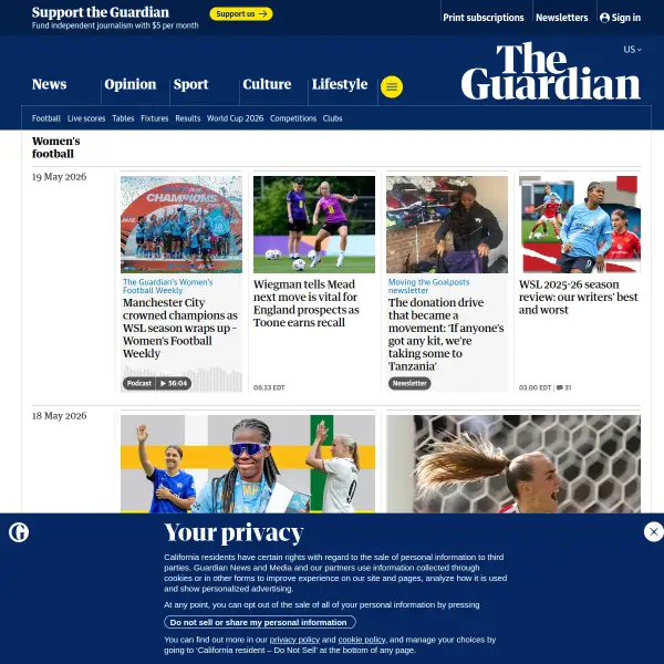 The Guardian — Women's Football