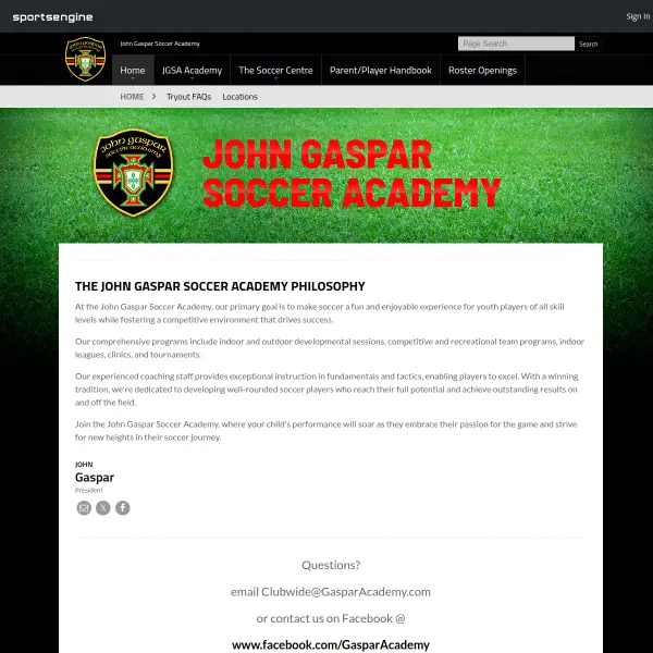 John Gaspar Soccer Academy